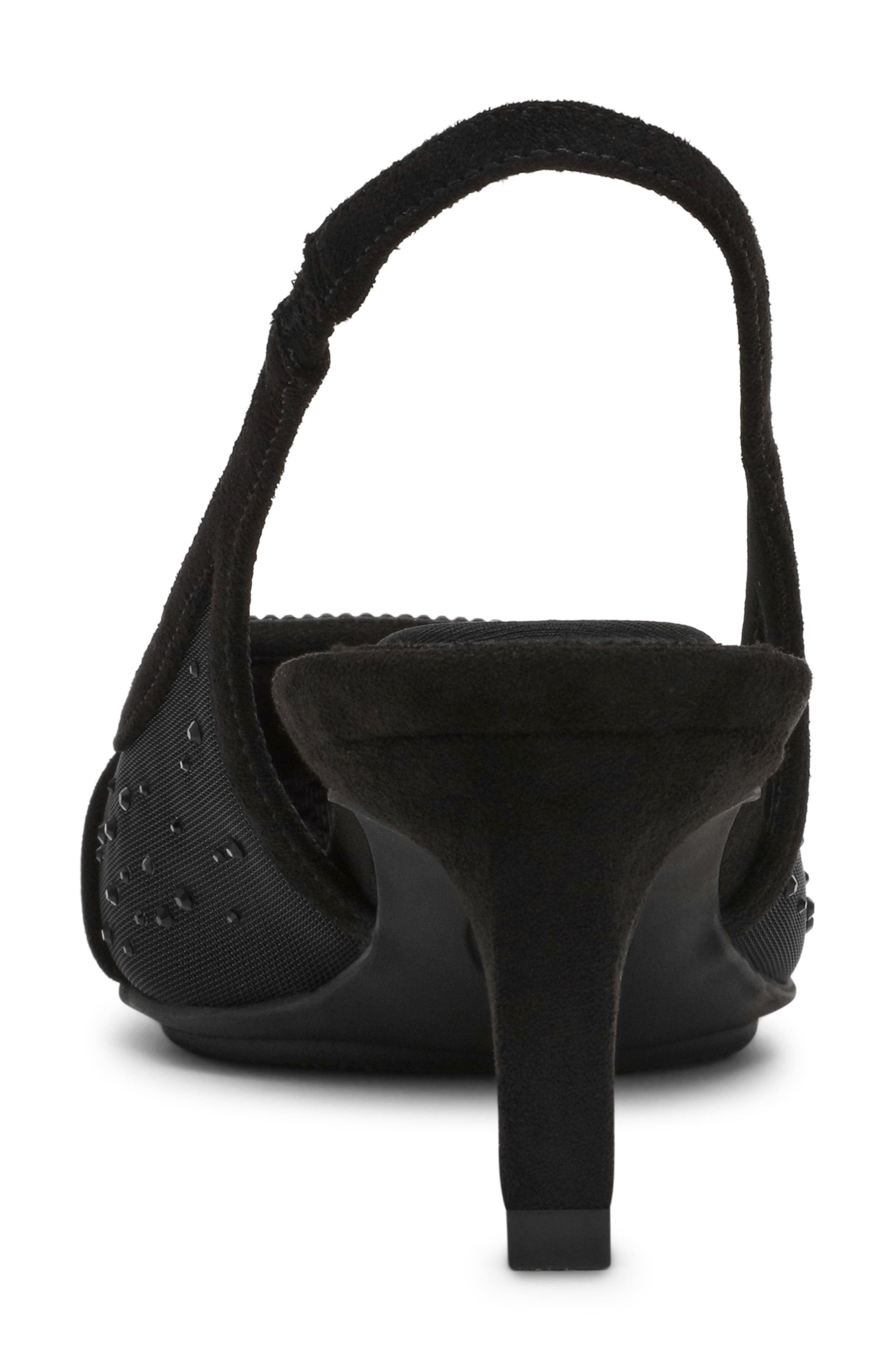 Anne Klein Ilanna Slingback Pointed Toe Pump, Alternate, color, Black Crystal