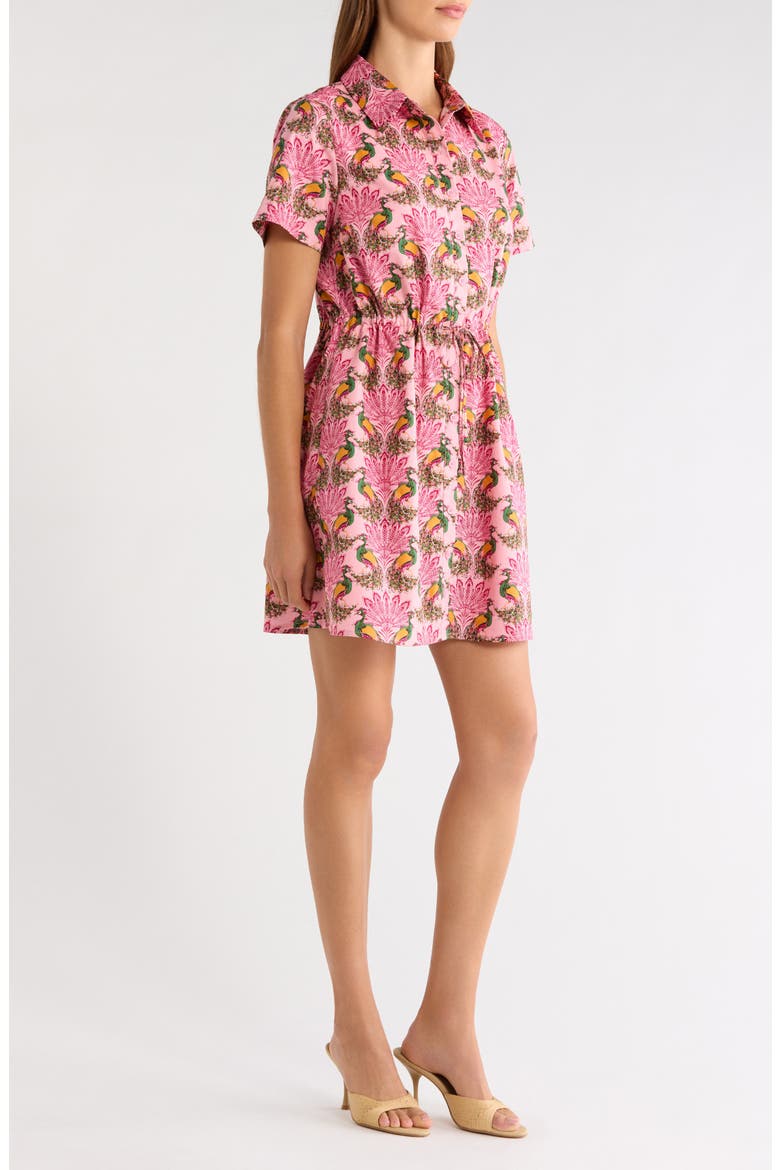 Kenda Peacock Shift Shirtdress, Alternate, color, PINK-GREEN