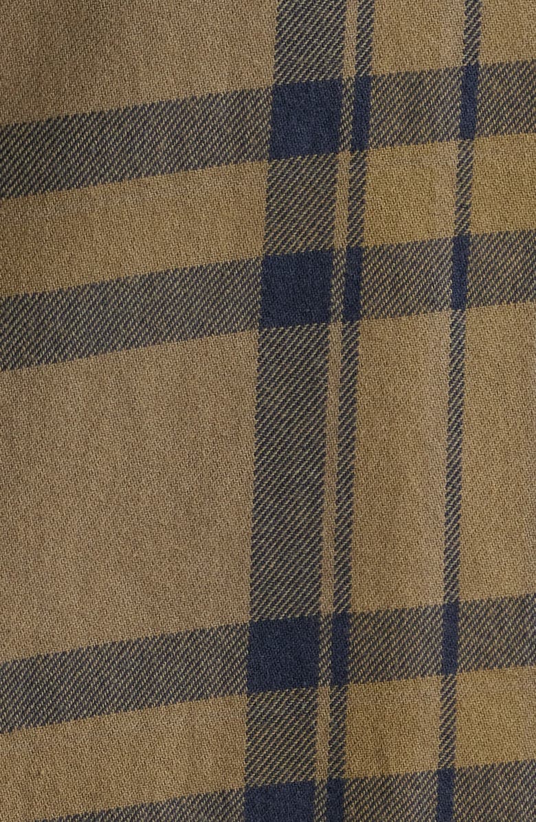 rag & bone Tomlin Overdye Plaid Cotton Flannel Button-Up Shirt, Alternate, color, Dark Green