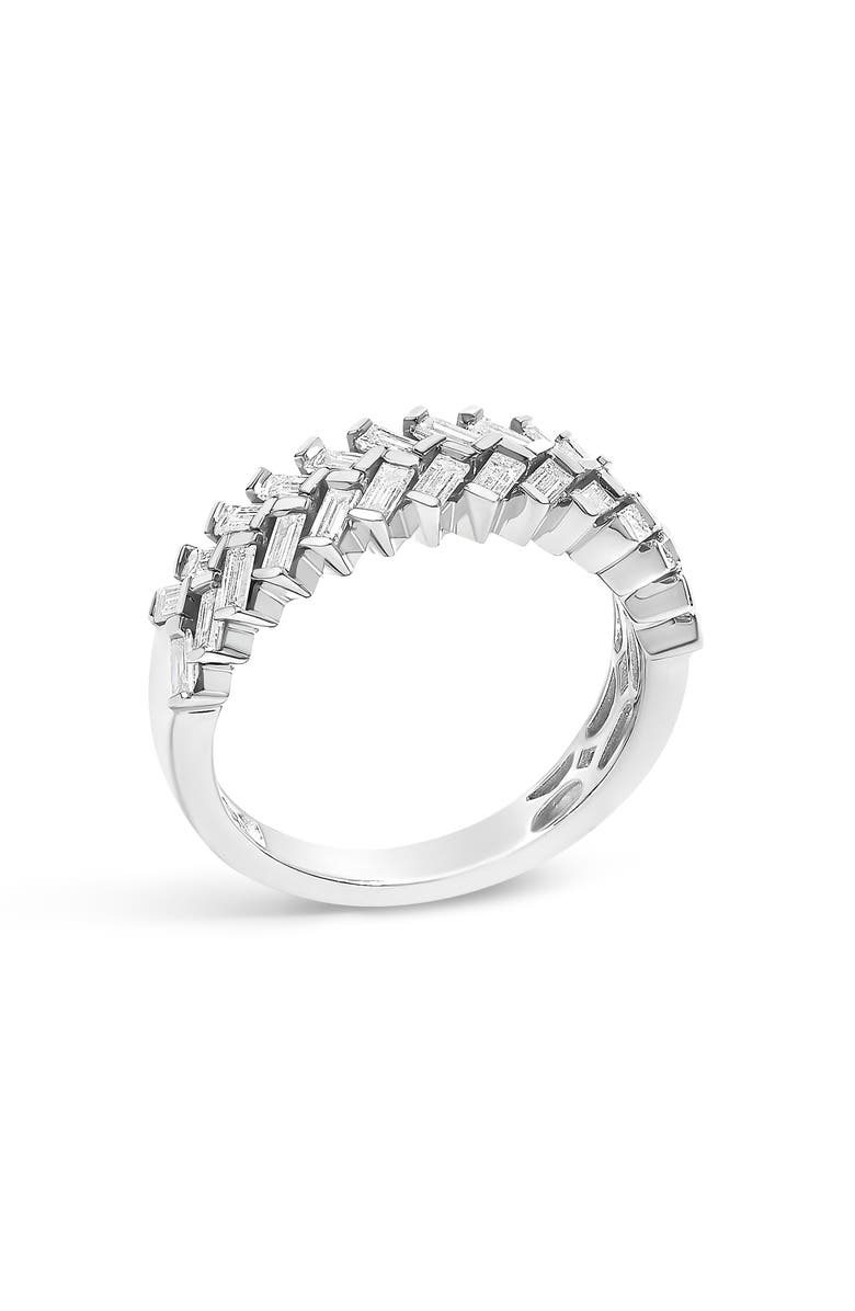 Haus of Brilliance 14K White Gold 7/8 Cttw Lab Grown Baguette Weave Design Band Ring, Alternate, color, White Gold