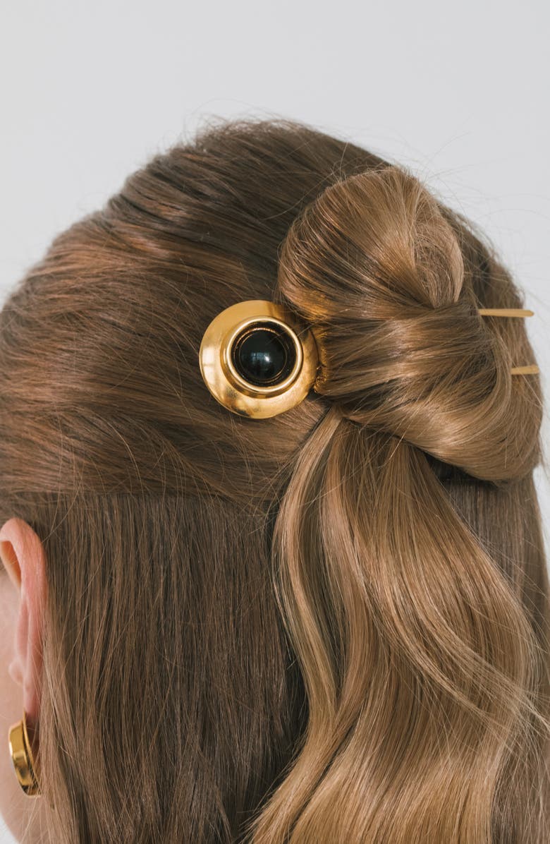 Jennifer Behr Alva Hairpin, Alternate, color, Onyx