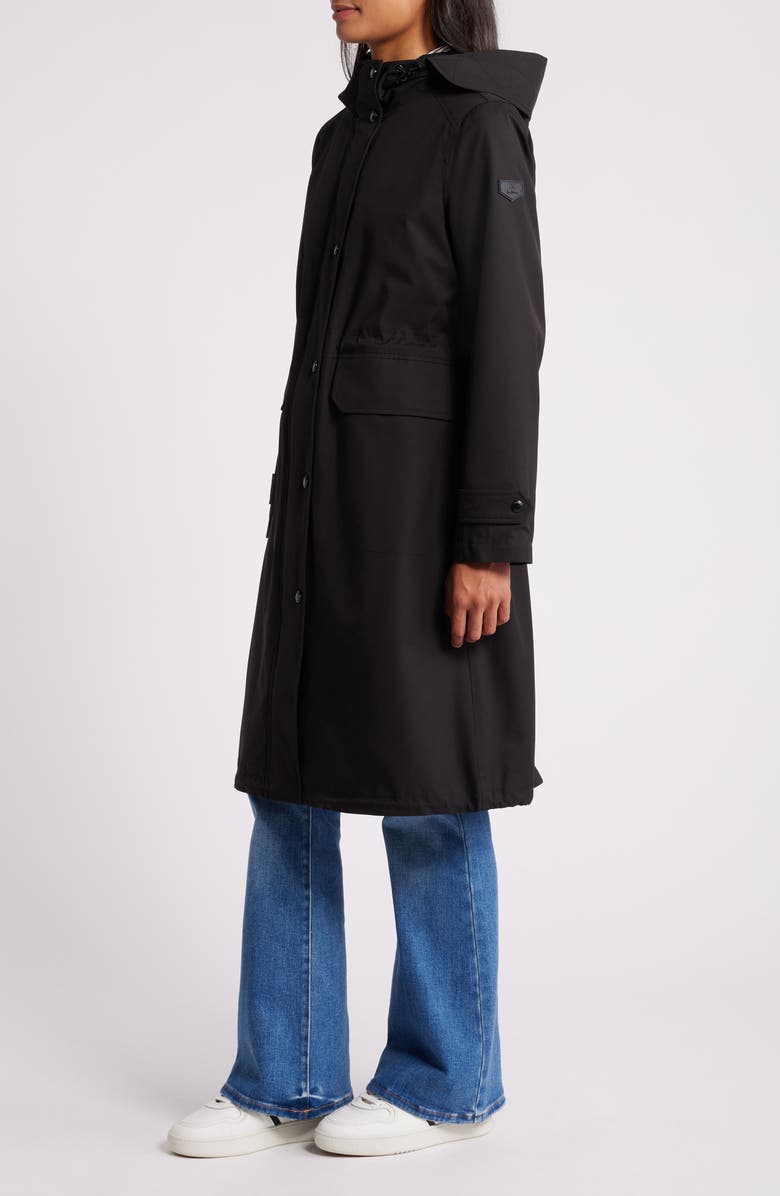 Sam Edelman Hooded Longline Coat, Alternate, color, Black