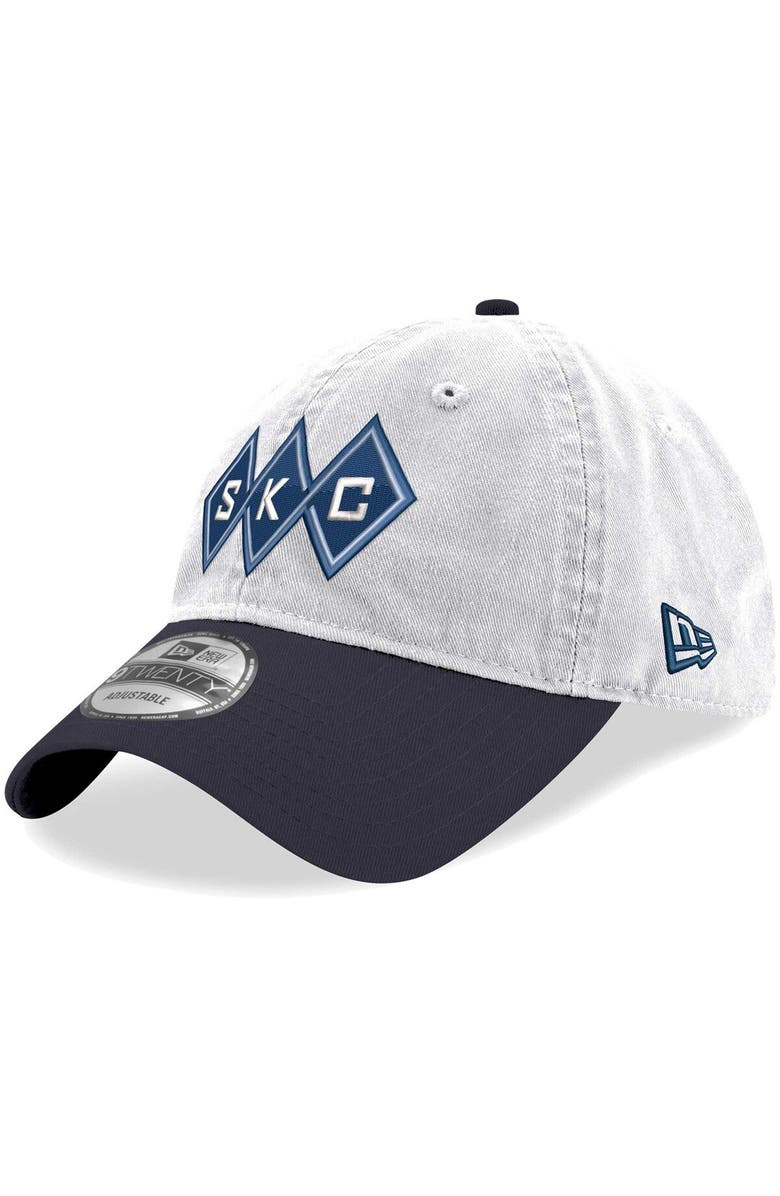 New Era Men's New Era White Sporting Kansas City Jersey Hook 9TWENTY Adjustable Hat, Alternate, color,