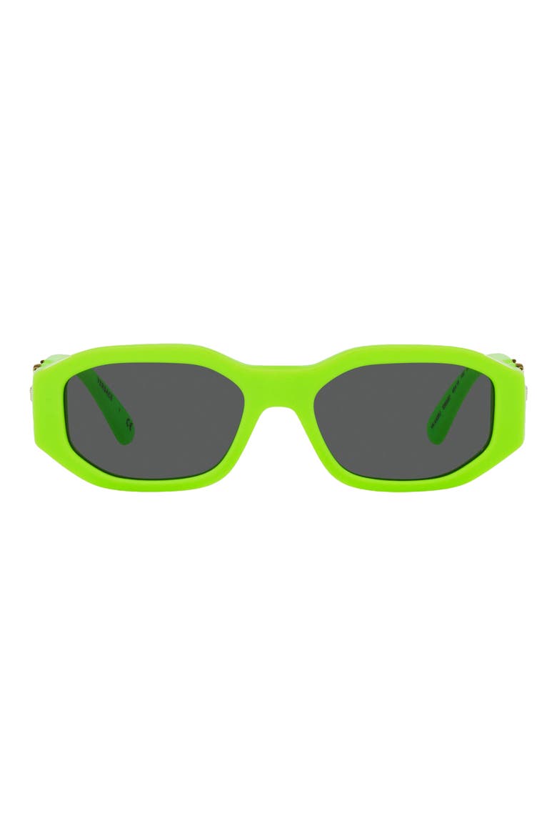 Kids' 48mm Small Rectangle Sunglasses, Main, color, FLUORESCENT GREEN / DARK GREY