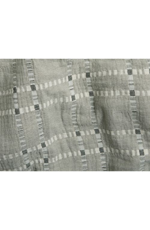 Parachute Grid Cotton & Wool Coverlet In Gray
