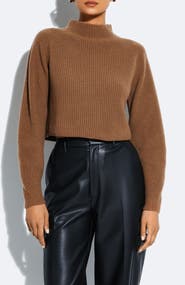 LAPOINTE Airy Cashmere Silk Cropped Raglan Sweater