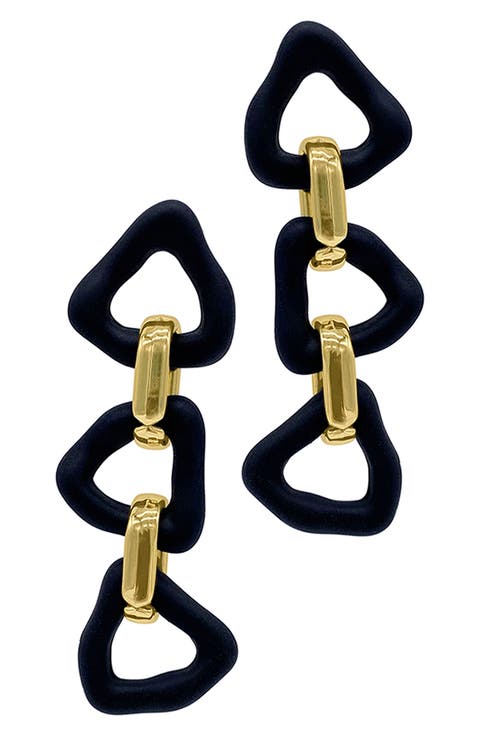 14K Yellow Gold Plated Drop Earrings