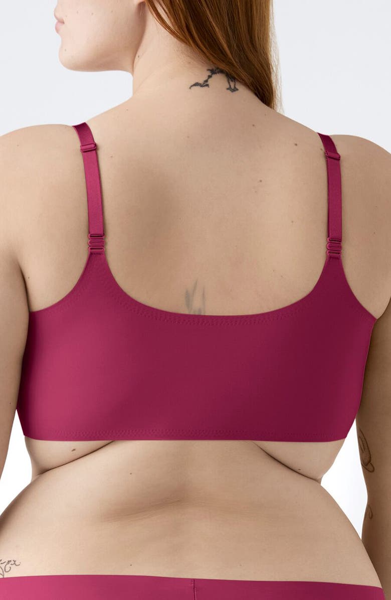 True & Co The True Body Triangle Convertible Strap Bralette, Alternate, color, Sangria