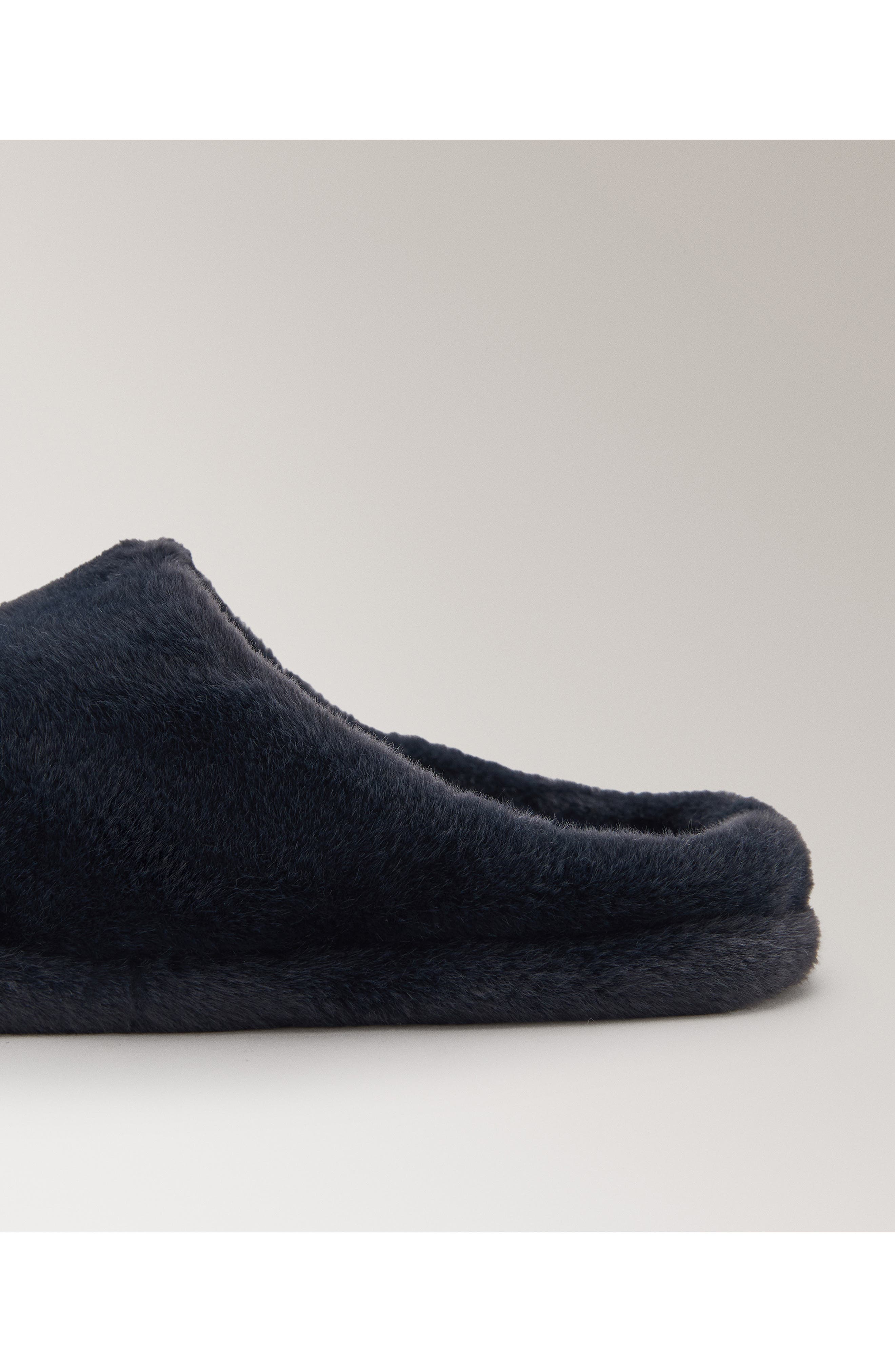 MANGO Faux Fur Slipper, Alternate, color, Night Blue