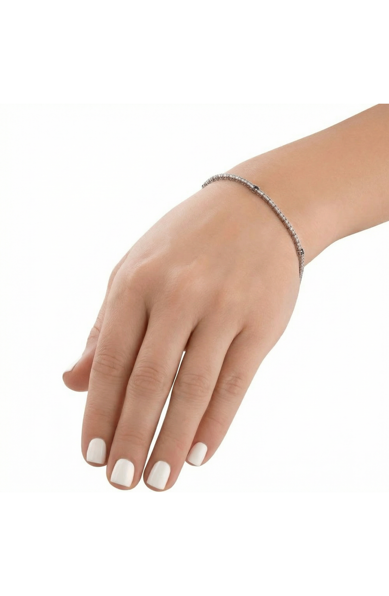 Bliss Diamond 1 1/10 Ct Diamond & Blue Sapphire Tennis Bracelet 14k Gold 7" Lab Grown, Alternate, color, 14K White Gold