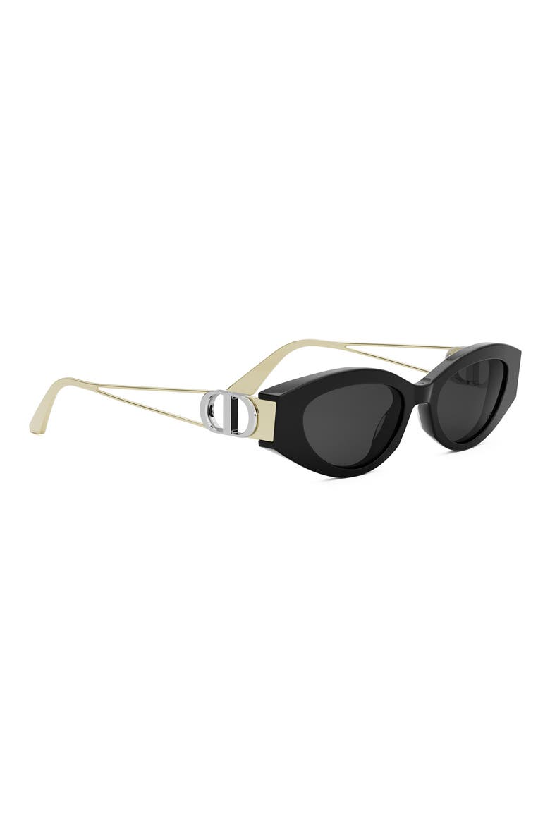 30Montaigne B6I 51mm Oval Sunglasses, Alternate, color, SHINY BLACK / SMOKE
