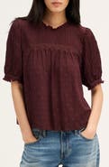 Madewell Embroidered Pintuck Crewneck Voile Top