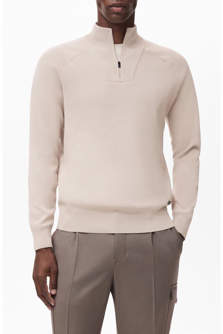 Thermoregulated Quarter Zip Sweater, Main, color, IVORY WHITE