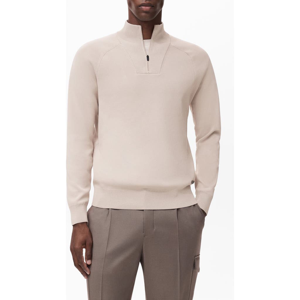 Mango Thermoregulated Quarter Zip Sweater In White