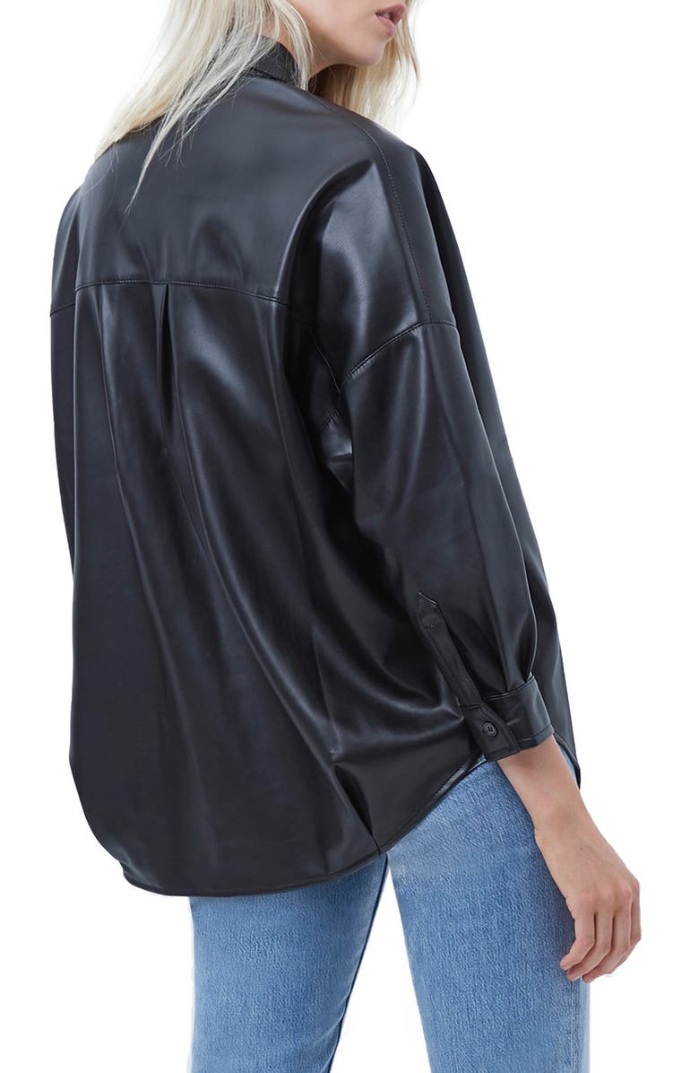 French Connection Rhodes Faux Leather Shirt, Alternate, color, 