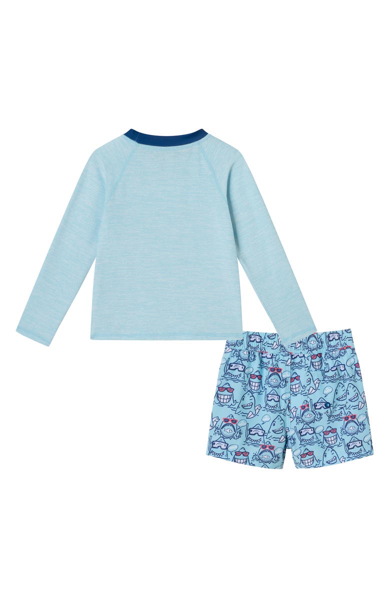 Andy & Evan Long Sleeve Two-Piece Rashguard Swimsuit, Alternate, color, Heather Aqua