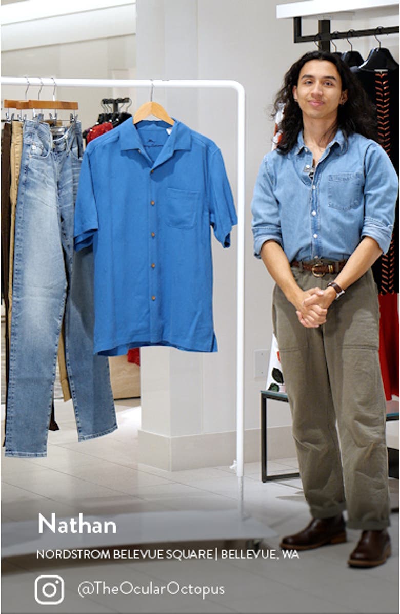 Whiskey Business Short Sleeve Silk Jacquard Button-Up Shirt, sales video thumbnail