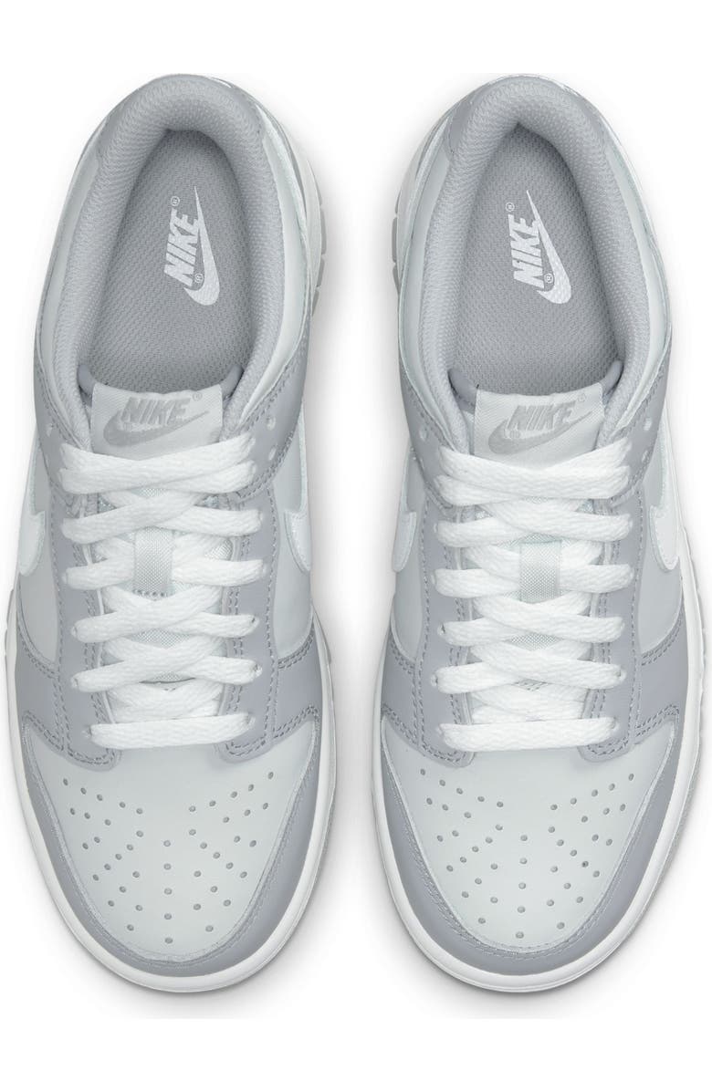 Nike Kids' Dunk Low Basketball Sneaker, Alternate, color, Platinum/ White/ Wolf Grey