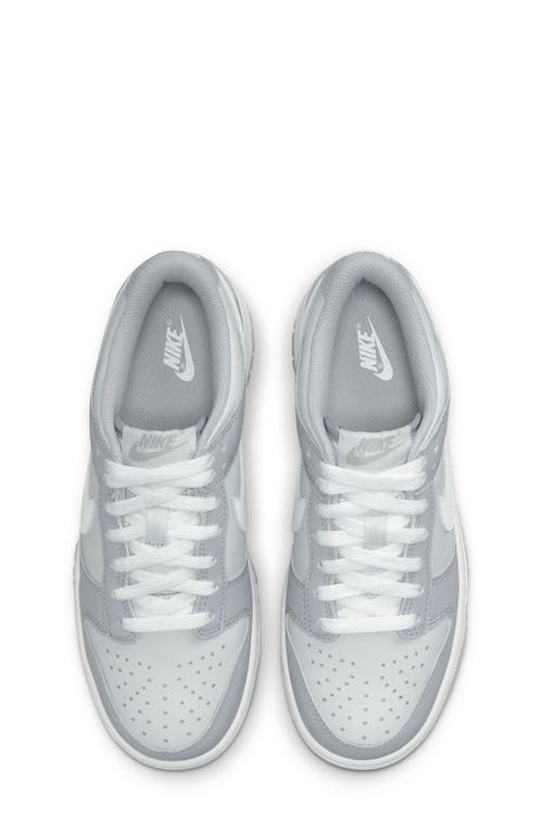 Nike Kids' Dunk Low Basketball Sneaker In Platinum/white/wolf Grey