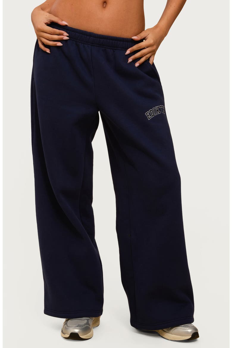 Major Logo Wide Leg Sweatpants, Main, color, NAVY