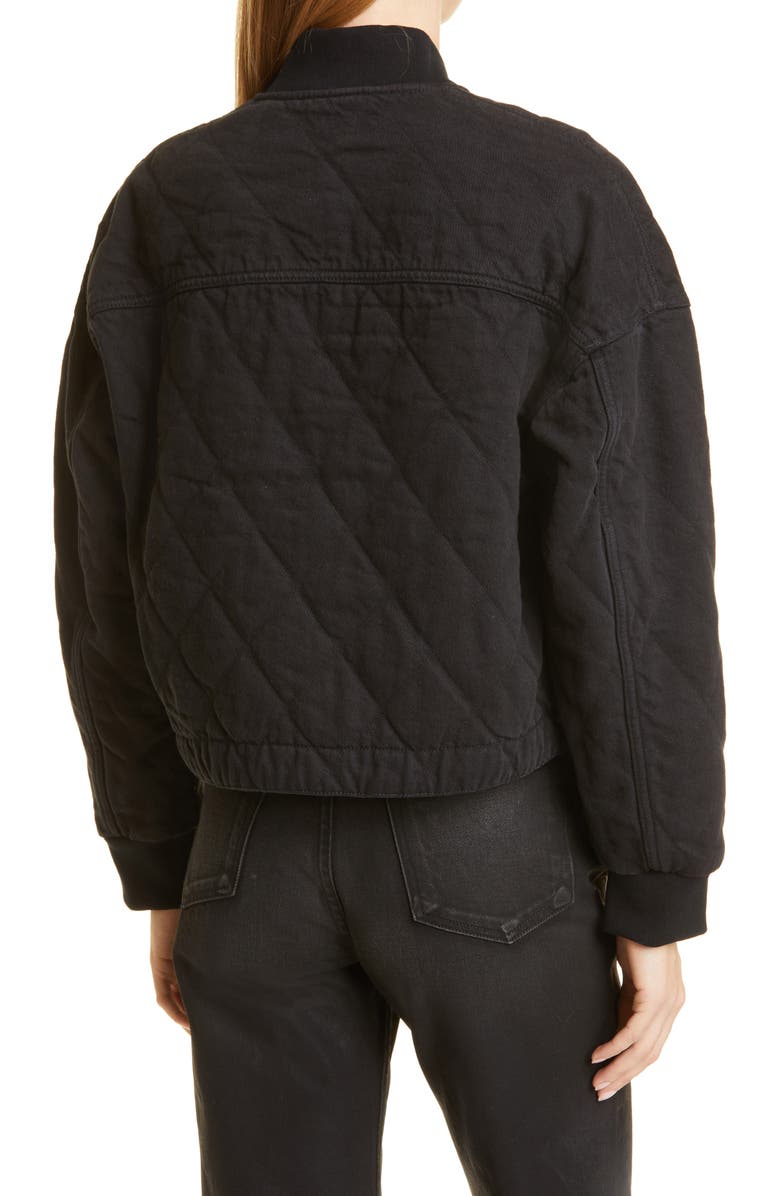 rag & bone Val Quilted Cropped Denim Jacket, Alternate, color, 