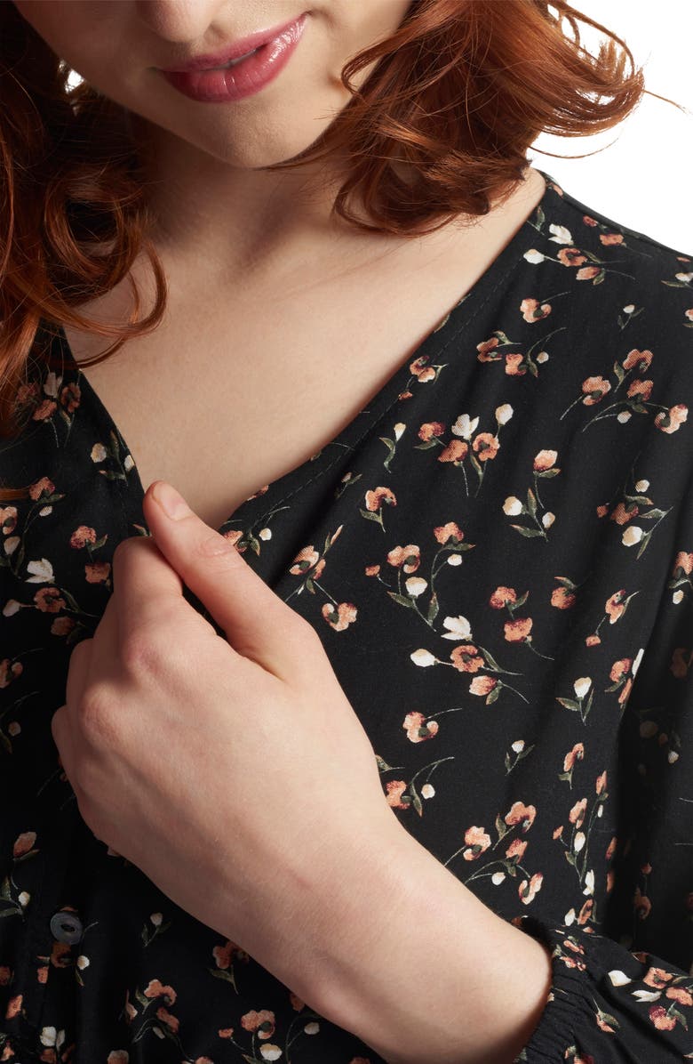 Everly Grey Jenny Floral Long Sleeve Maternity/Nursing Dress, Alternate, color, 