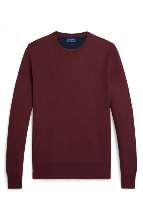 Polo Ralph Lauren Textured Cotton Crewneck Sweater In Red