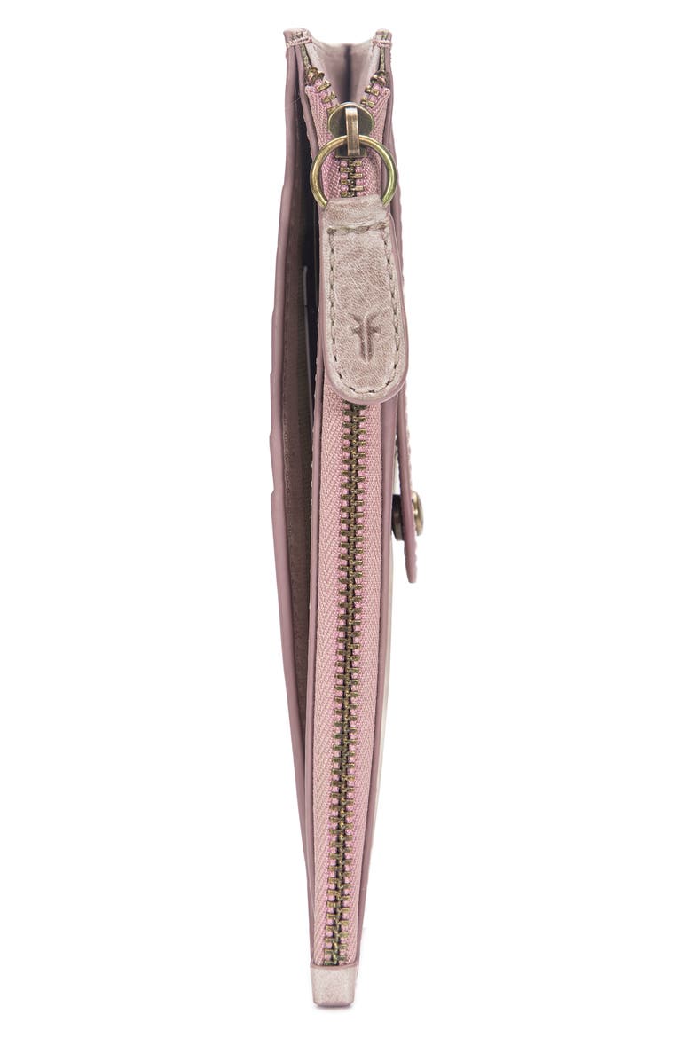 Slim Leather Snap Card Wallet, Alternate, color, ORCHID