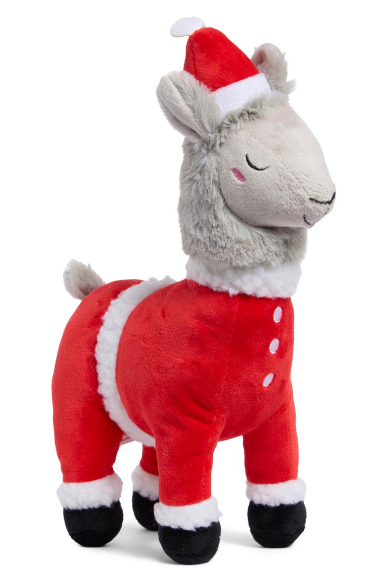 Santa Llama Plush Pet Toy, Main, color, NO COLOR