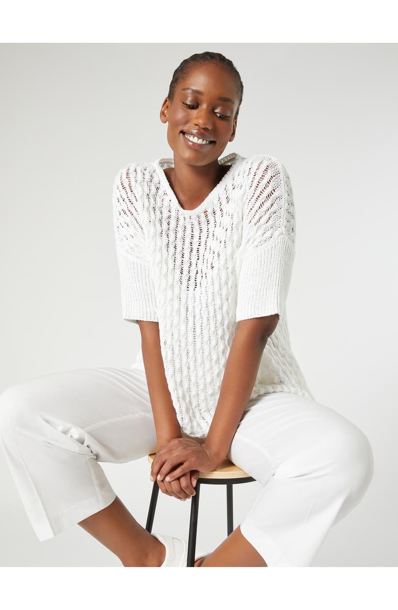 Marina Rinaldi Ramo Cotton Ankle Pants, Alternate, color, Optical White