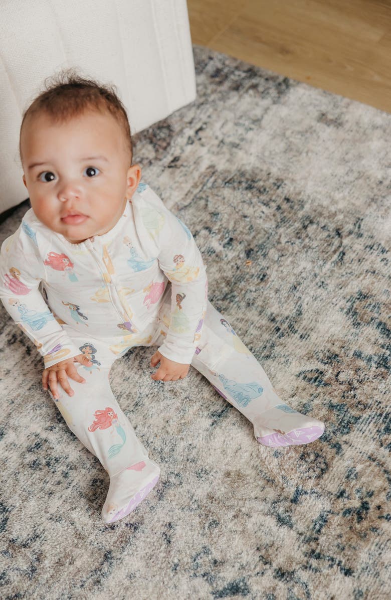 Copper Pearl Disney Princess Zip Footie, Alternate, color, Disney Princess