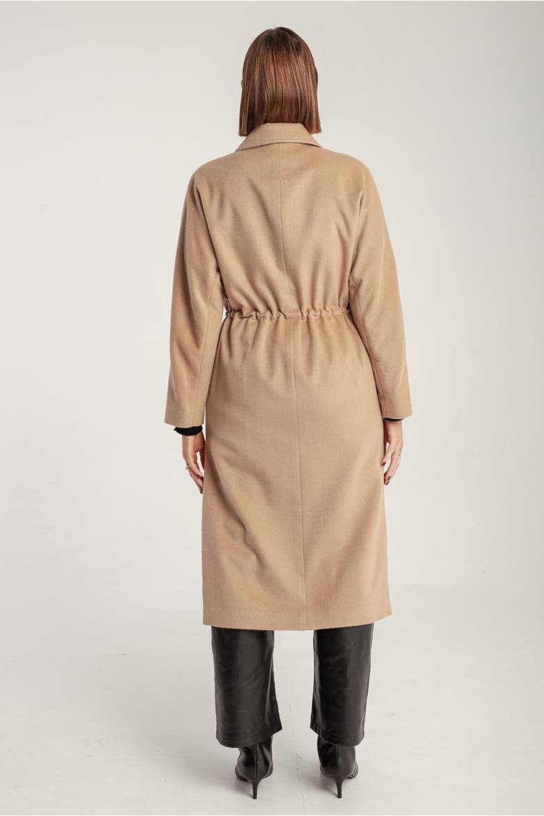 Cashmere Tie Waist Lapel Coat, Alternate, color, Yellow Camel