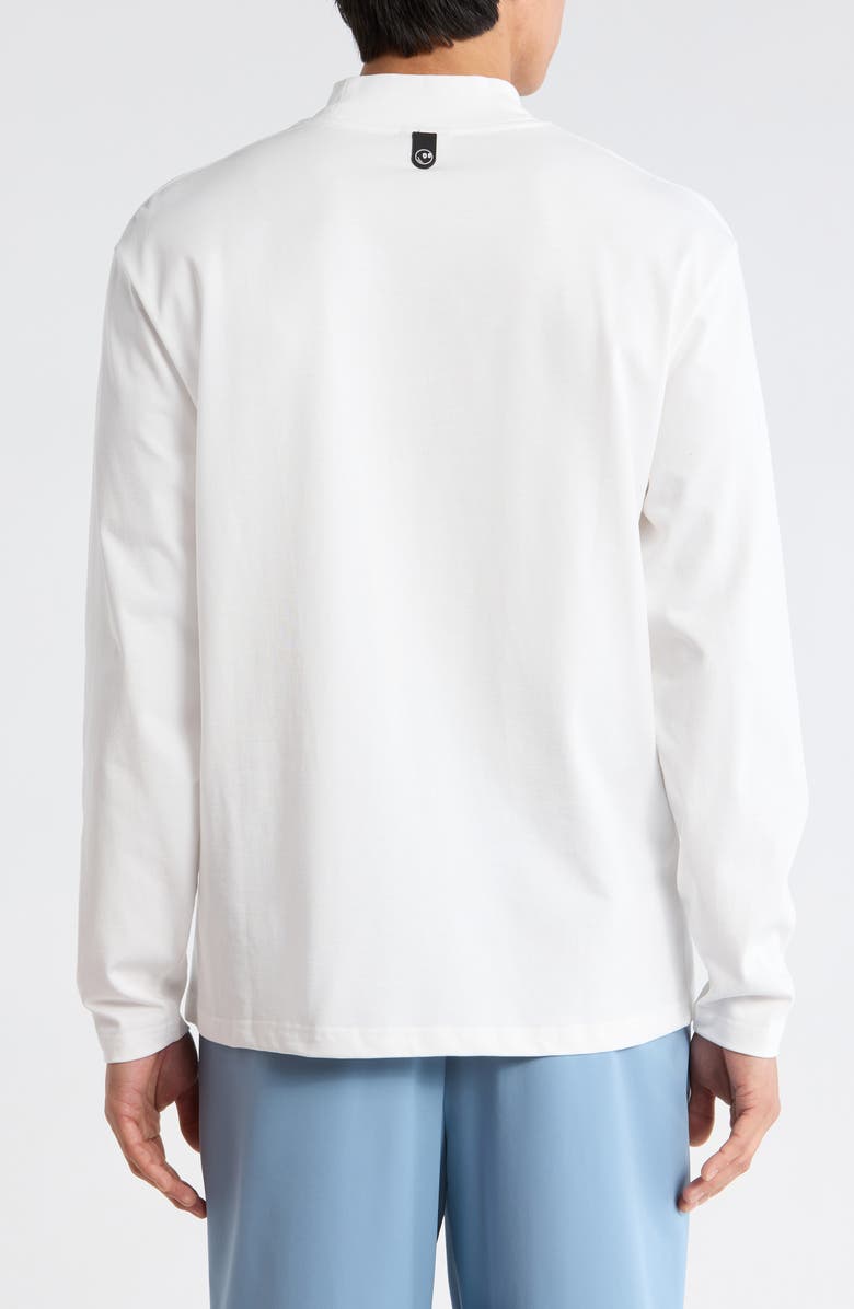 Malbon Golf Upland Mock Neck Long Sleeve T-Shirt, Alternate, color, Snow White