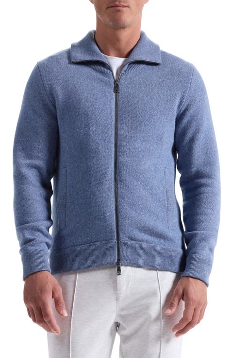 Wool Blend Zip Cardigan