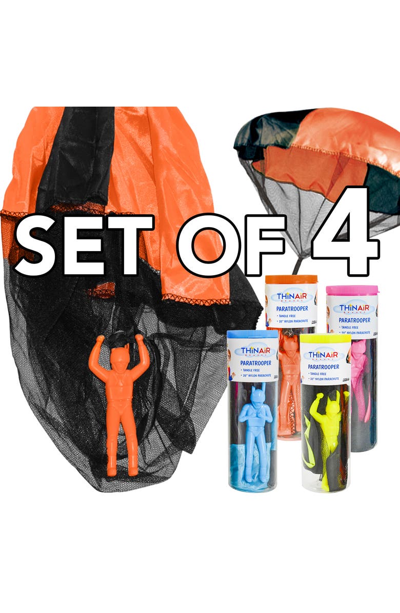 Flight Line 20" Tanglefree Parachute Figures 4pk, Alternate, color, Multicolored