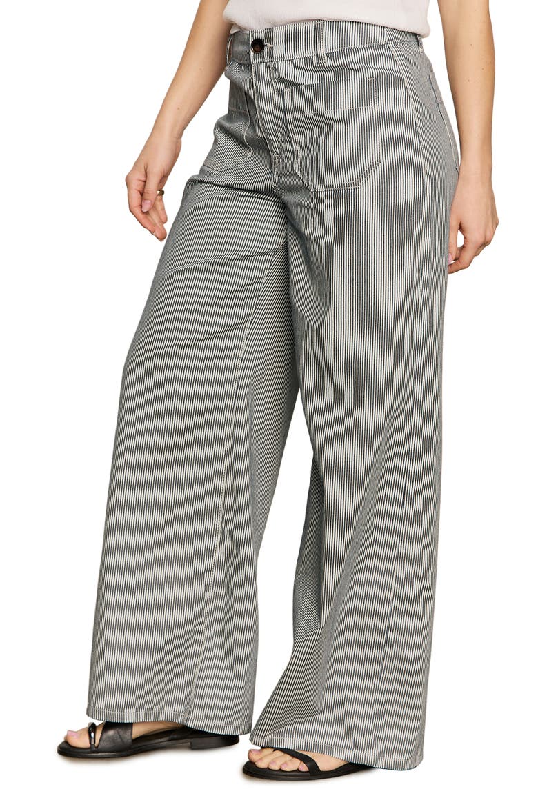 The Marine Stripe Patch Pocket Wide Leg Pants, Alternate, color, YACHT STRIPE