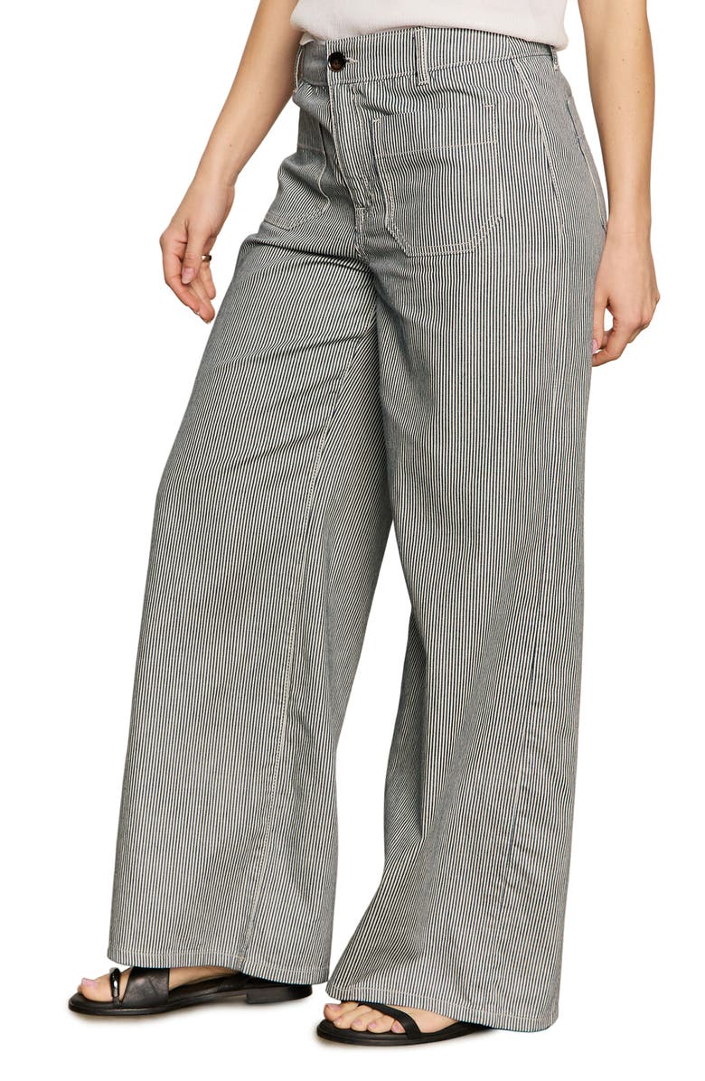 Sanctuary The Marine Stripe Patch Pocket Wide Leg Pants, Alternate, color,