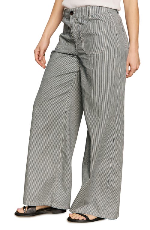 Sanctuary The Marine Stripe Patch Pocket Wide Leg Pants