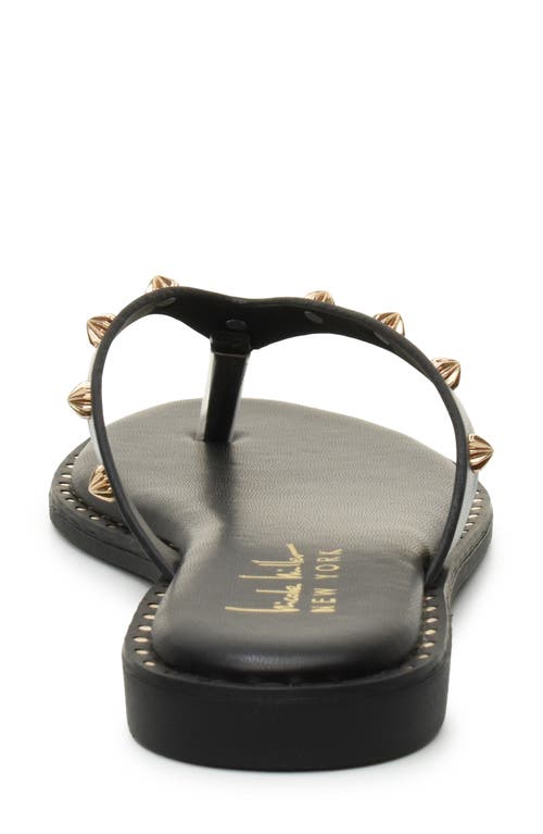 Nicole Miller Studded Thong Sandal In Black