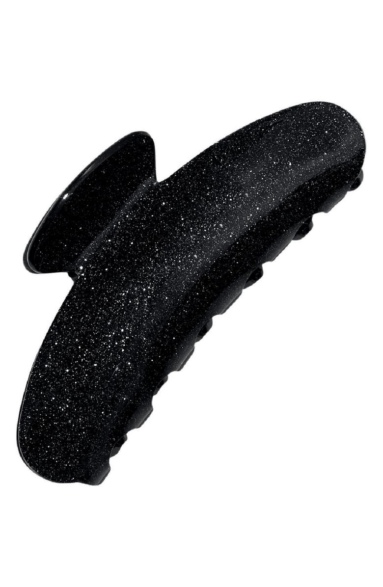 Kitsch Recycled Plastic Glitter Claw Clip, Main, color, Black Glitter