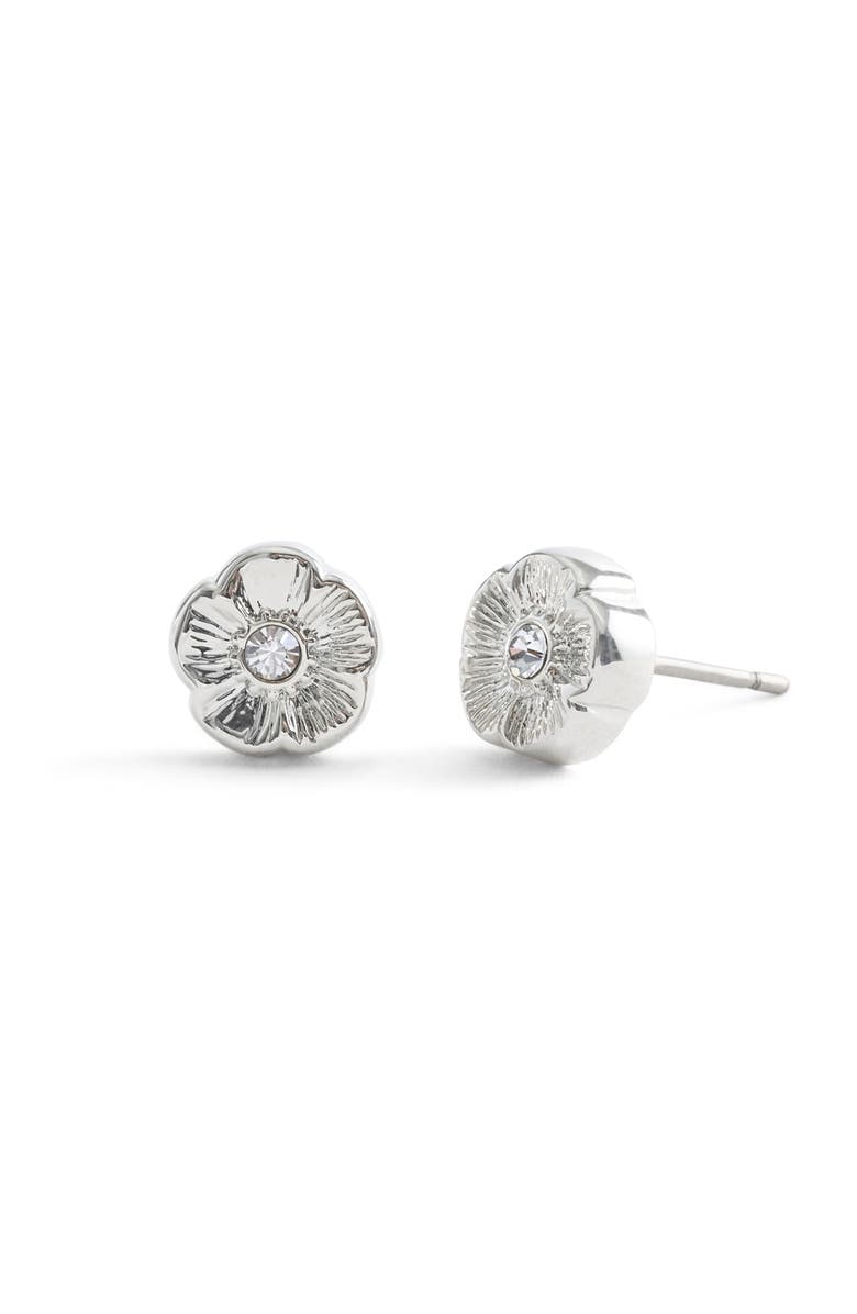 COACH Tea Rose Flower Stud Earrings, Main, color, 