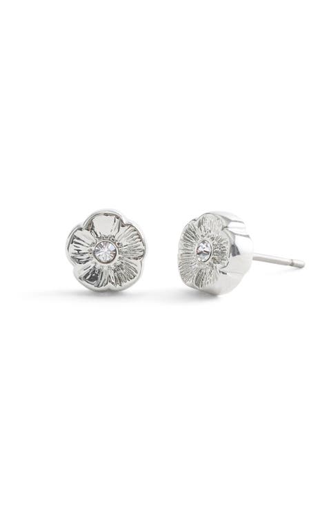 Tea Rose Flower Stud Earrings