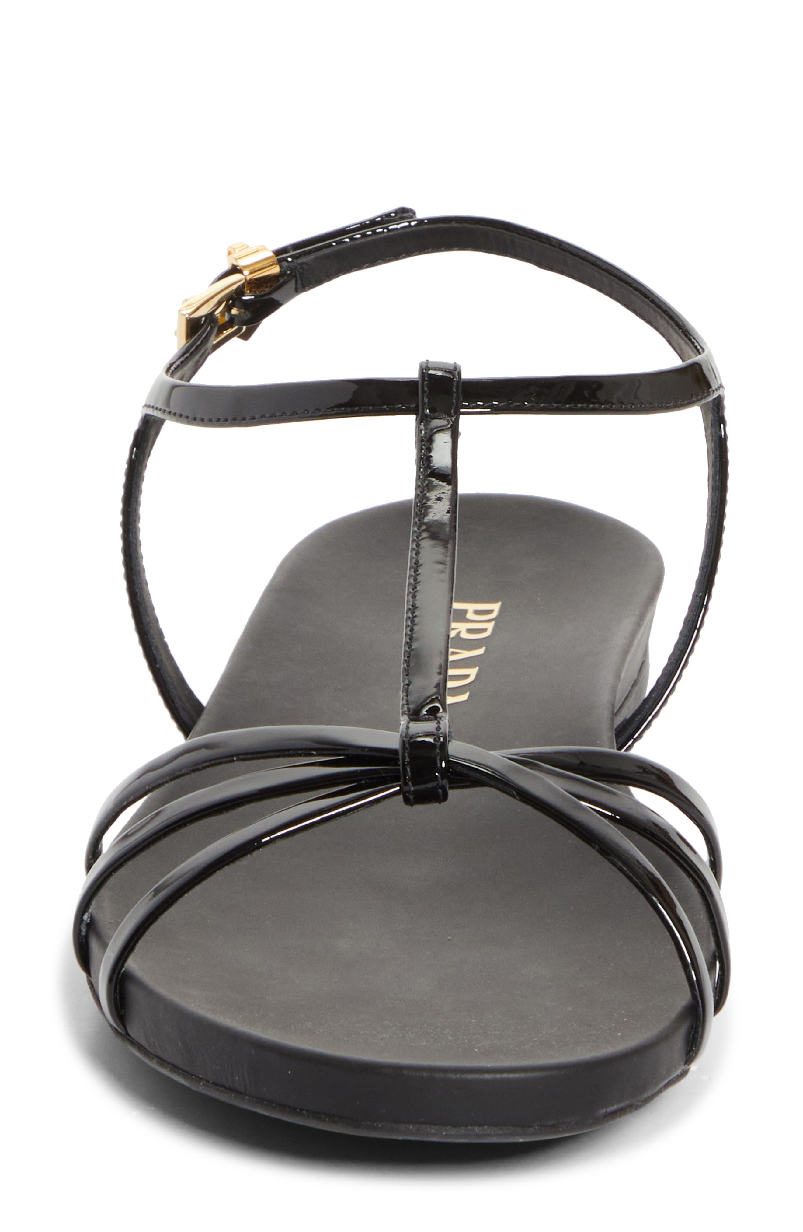 Prada Cage Strap Sandal, Alternate, color, Black