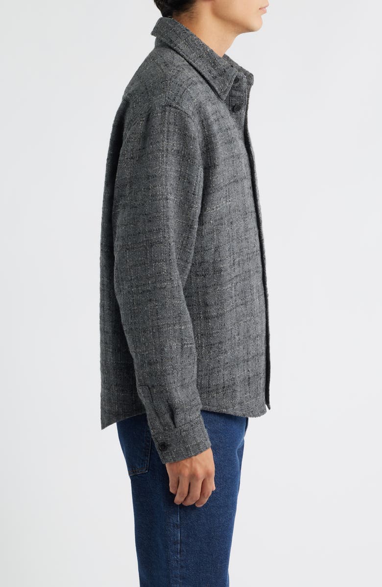 FRAME Tweed Overshirt, Alternate, color, Grey Melange