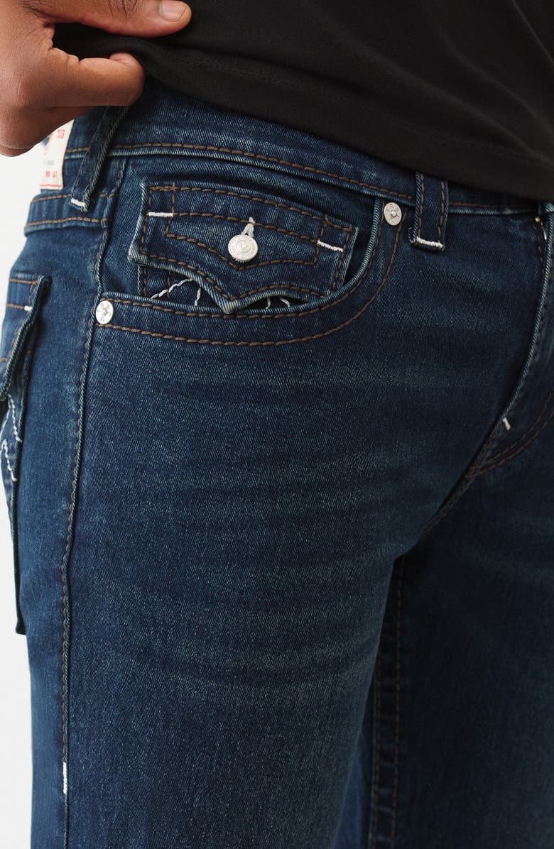 True Religion Ricky Big T Flap Straight Leg Jeans, Alternate, color, Dark Moutainside Wash