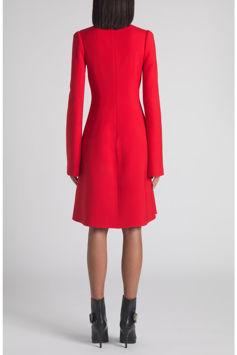 Long Sleeve Wool & Silk Blend Dress, Alternate, color, LUST RED