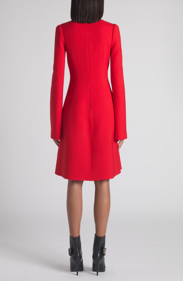 McQueen Long Sleeve Wool & Silk Blend Dress, Alternate, color, Lust Red