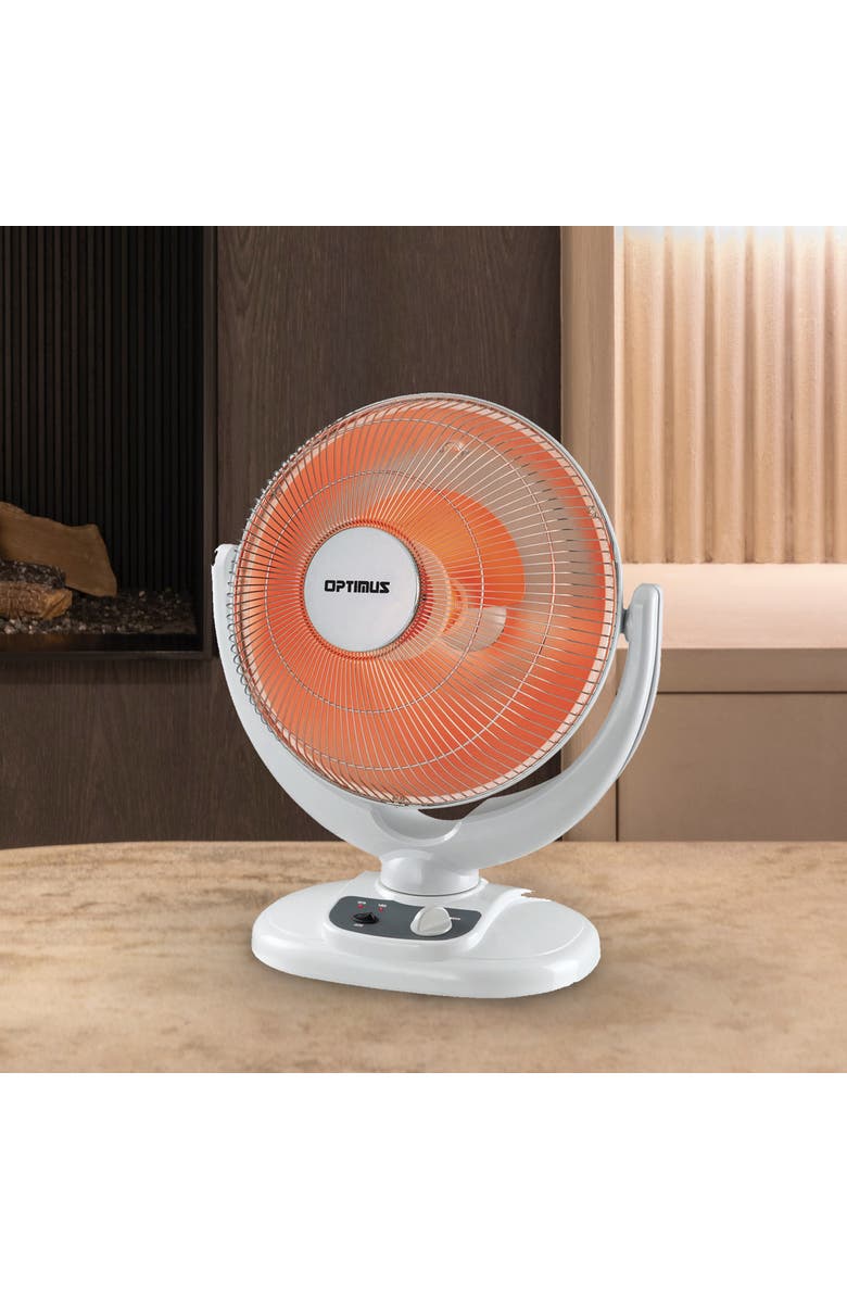 Optimus 14 in. Ocillating Dish Heater, Alternate, color, White
