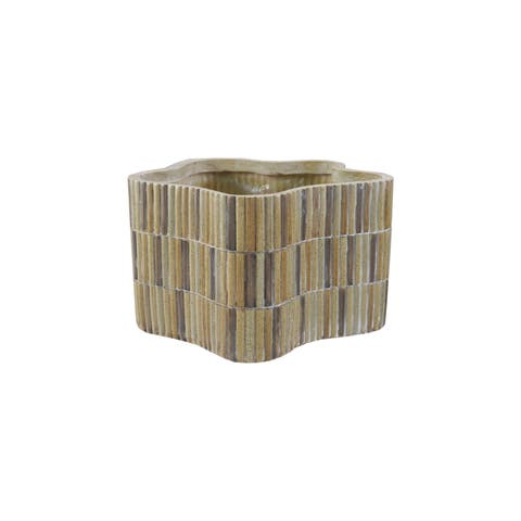 Organic Shaped Planter with Mosaic Design