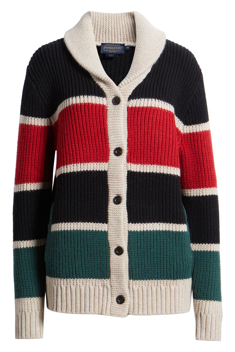 Ranger Stripe Lambswool Cardigan, Alternate, color, RANGER STRIPE BLACK MULTI